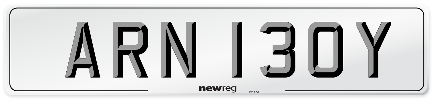 ARN 130Y Number Plate from New Reg